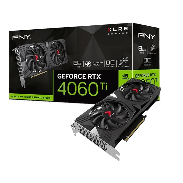 Pny RTX4060Ti VERTO Overclocked 8GB GDDR6 128Bit VCG4060T8DFXPB1-O Ekran Kartı