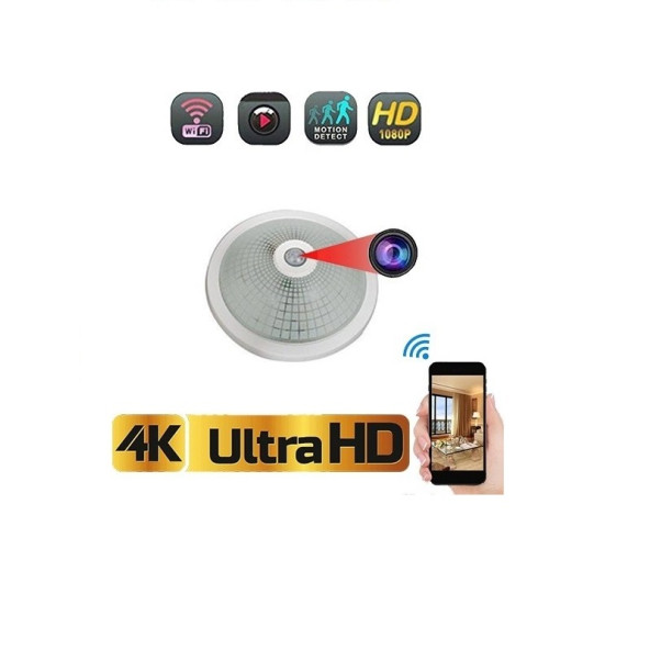 kamera online 4k Wifi Sensörlü Tavan Armatürü Gizli Video Kamera 7/24 Canlı Izleme Kayıt