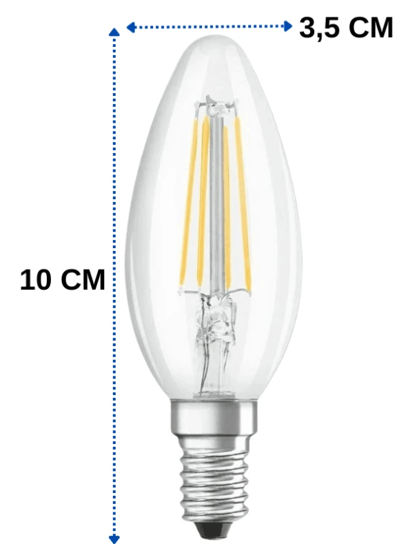 Osram 4W (40W) 6500K (Beyaz Işık) E14 Duylu Eski Tip Görünümlü Led Ampul (4 Adet) - Resim 4