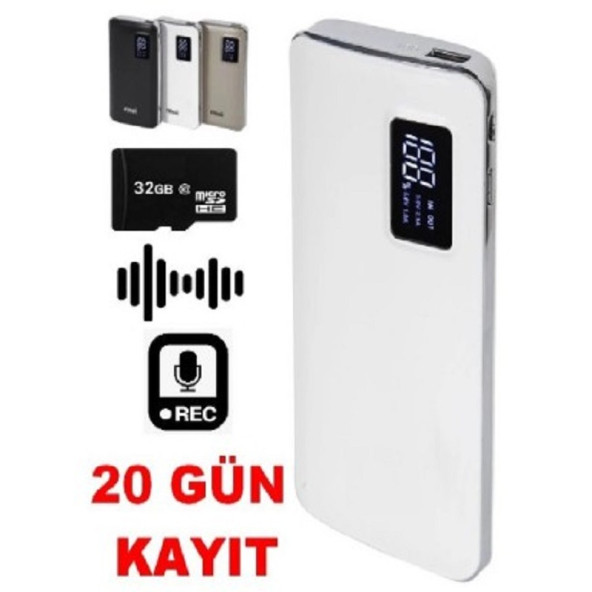 kamera online Powerbank Gizli Ses Kayıt Cihazı 20 Gün Kesintisiz Kayıt