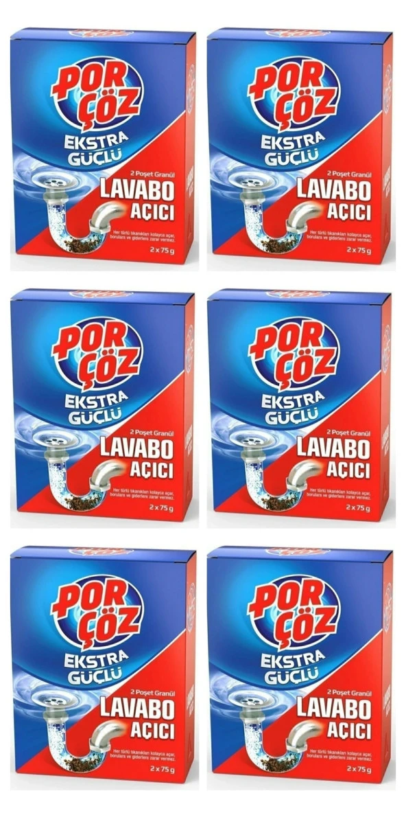 PORÇÖZ Lavabo Açıcı 2X75 Gr (6 Paket)