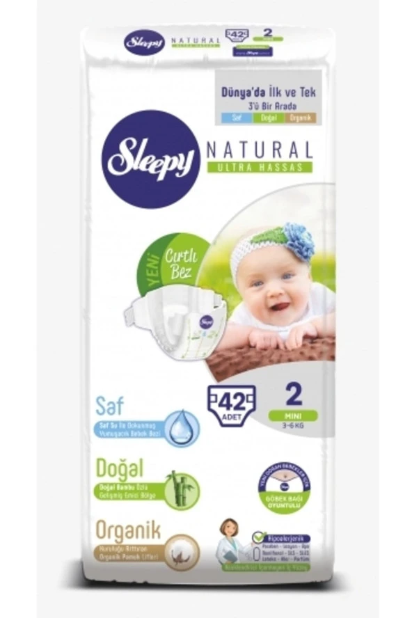 SLEEPY Natural Yeni Doğan 2 Numara 42 Adet 3-6 Kg