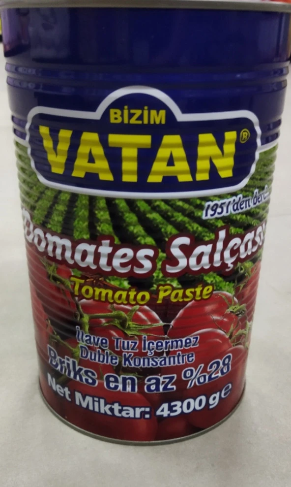 BİZİM VATAN Domates Salçası 4300 Gr