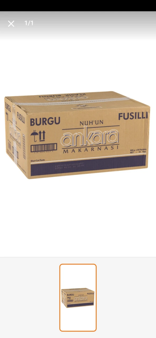 NUH'UN ANKARA Burgu 500 Gr 20 Adet