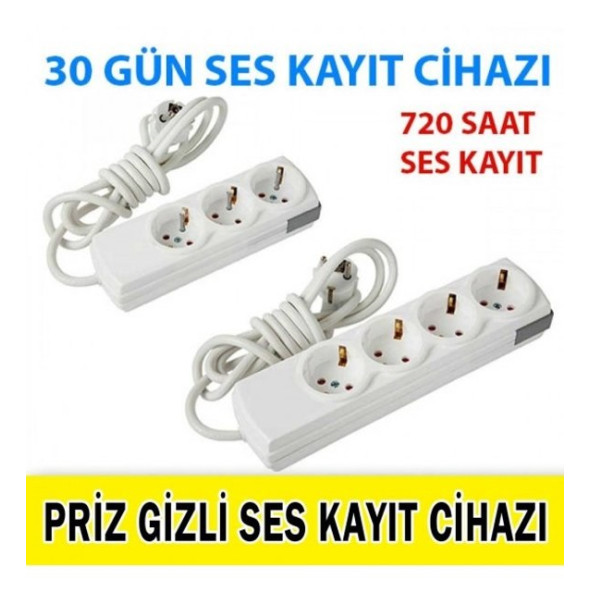 KABLOLU PRİZ SES KAYIT CİHAZI 30 GÜN KESİNTİSİZ KAYIT