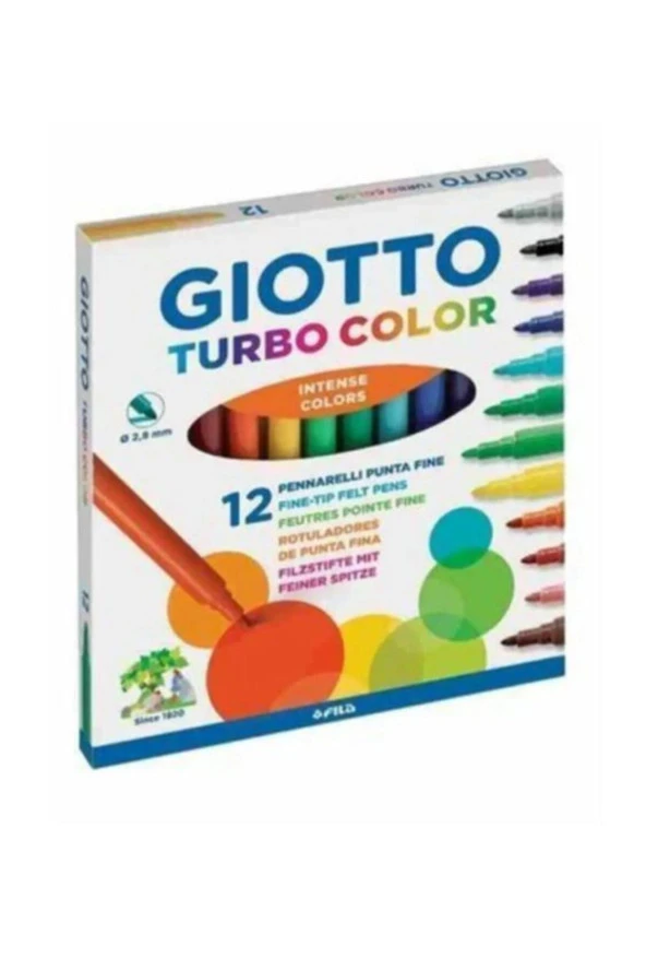 Turbo Color Keçeli Boya Kalemi 12 Renk