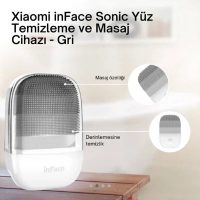 Inface Sonic Yüz Temizleme ve Masaj Cihazı gri