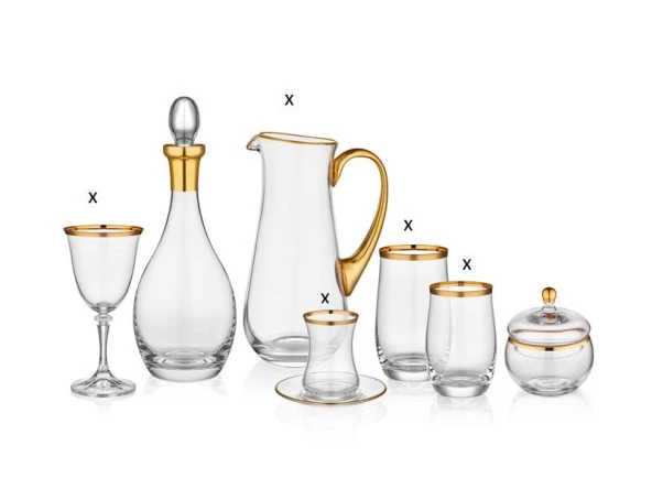 Decorium Dalıa 01 31 Parça Cam Su Seti (Şişe 6lı) ürün görseli