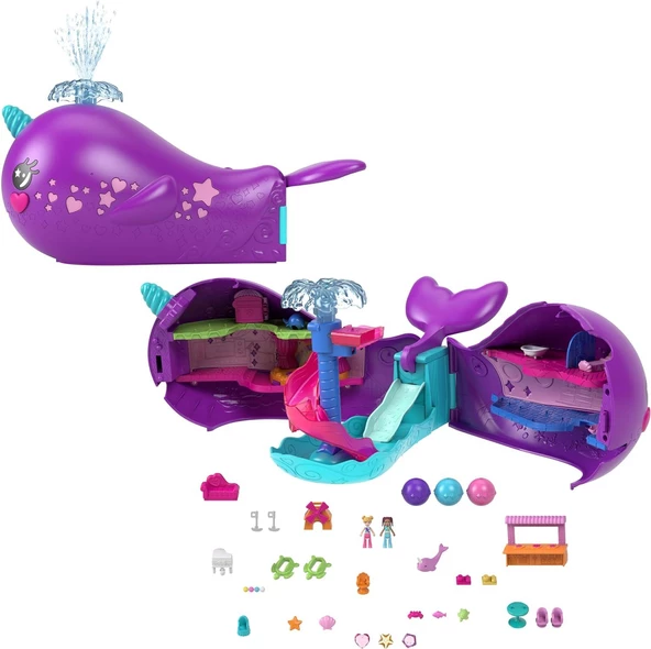 Orjinal Polly Pocket Sparkle Cove Macera Narwhal Maceracı Teknesi HKV71