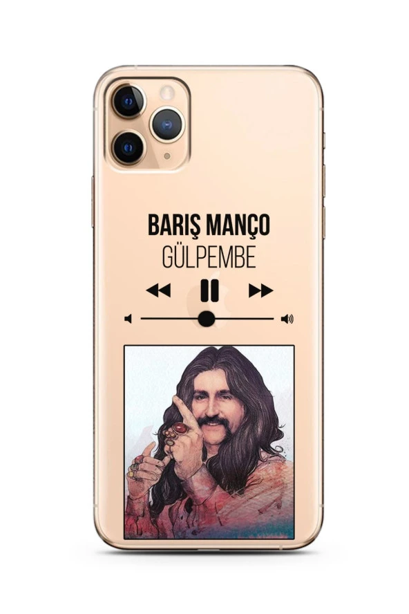 Barış Manço Mp3 Tasarımlı Süper Şeffaf Silikon Iphone 11 Pro Telefon Kılıfı