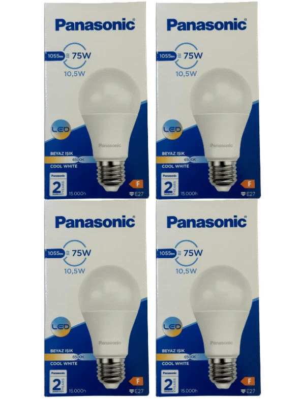 Panasonic 10,5W (75W) 6500K (Beyaz Işık) E27 Duylu Led Ampul (4 Adet)