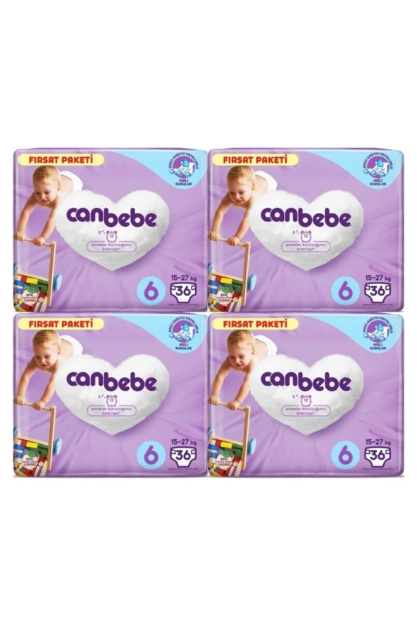CANBEBE Bebek Bezi 6 Beden Extra Large 36X4:144 Adet