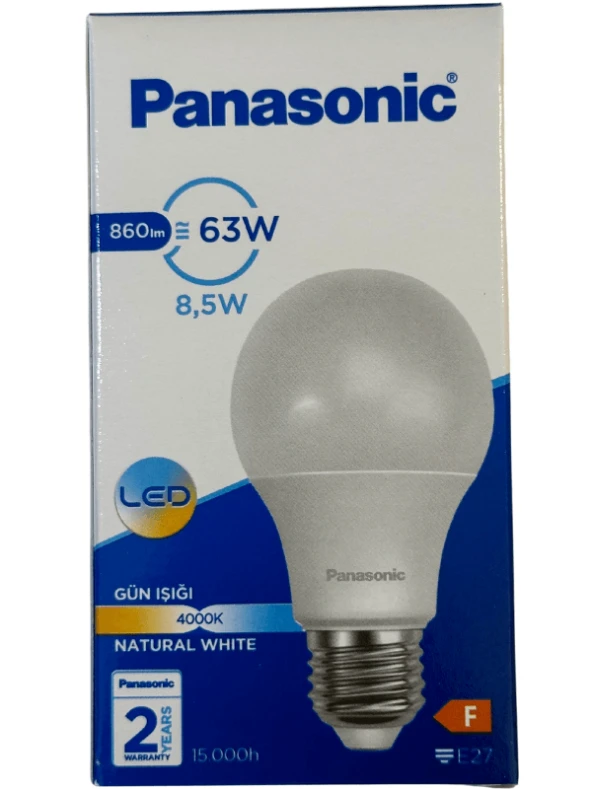 Panasonic 8,5W (63W) 4000K (Günışığı) E27 Duylu Led Ampul (10 Adet) - Resim 2