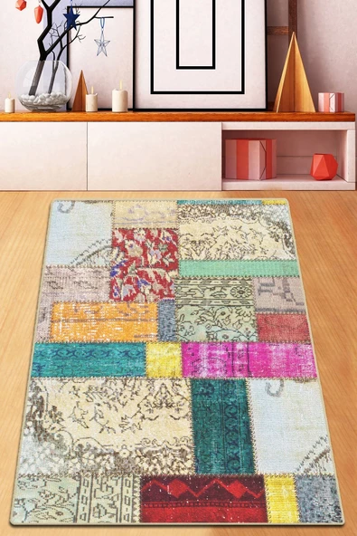 Chilai Home Chaos Djt Modern Tasarım Yıkanabilir Kaymaz Taban Halı, Salon Halısı , Dekoratif Halı