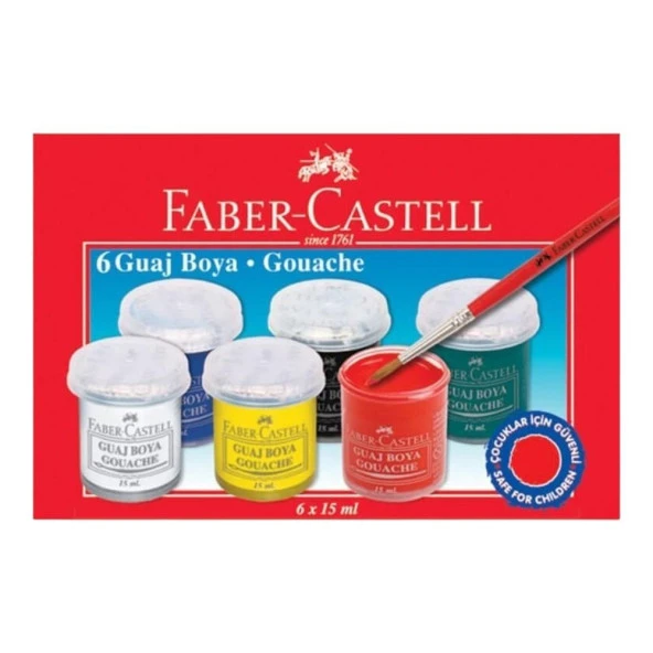 Faber Castell Guaj Boya 6'lı Şişe