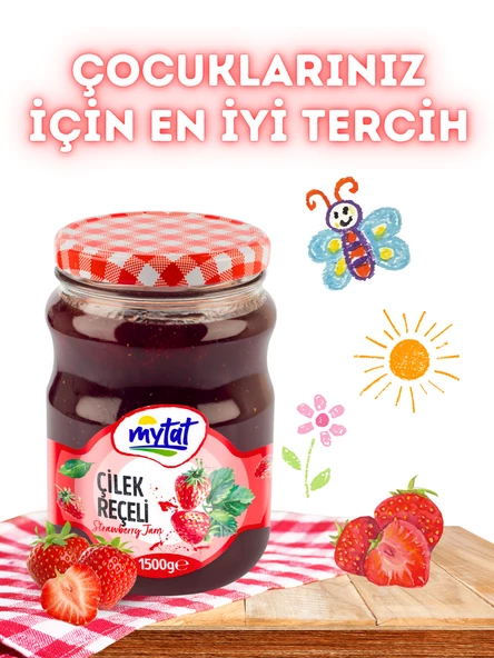 Mytat Geleneksel Çilek Reçeli 1500 gr (Cam Kavanoz) - 2