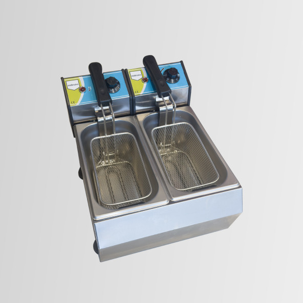 Midinoks 3+3 lt Elektrikli Fritöz Çiftli Kapaklı - 2