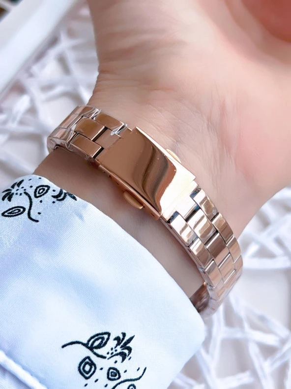 Ferro Rose Gold Renk 3 Atm Suya Dayanıklı Çelik Kordon Özel Tasarım Kadın Kol Saati BF21099AWT-C - Resim 3