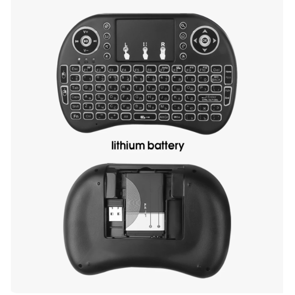 Yeni Nesil Işıklı Kablosuz Mini Klavye Ev Ofis İçin  Tv Televizyon Ps3  Uyumlu Dokunmatik Mouse - 2