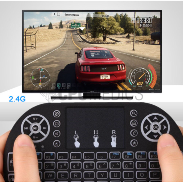 Yeni Nesil Işıklı Kablosuz Mini Klavye Ev Ofis İçin  Tv Televizyon Ps3  Uyumlu Dokunmatik Mouse - 5