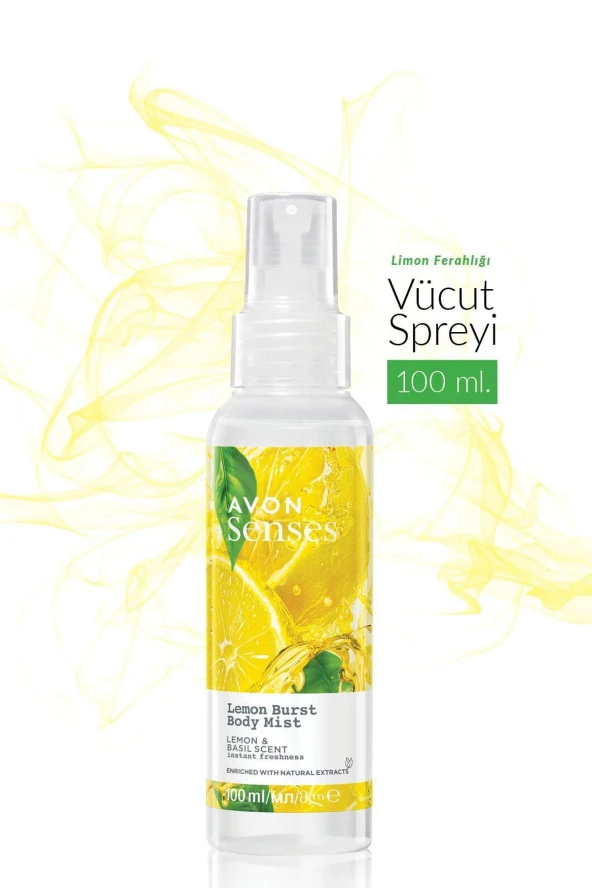 Senses Lemon Burst Limon ve Reyhan Kokulu Vücut Spreyi 100 Ml.