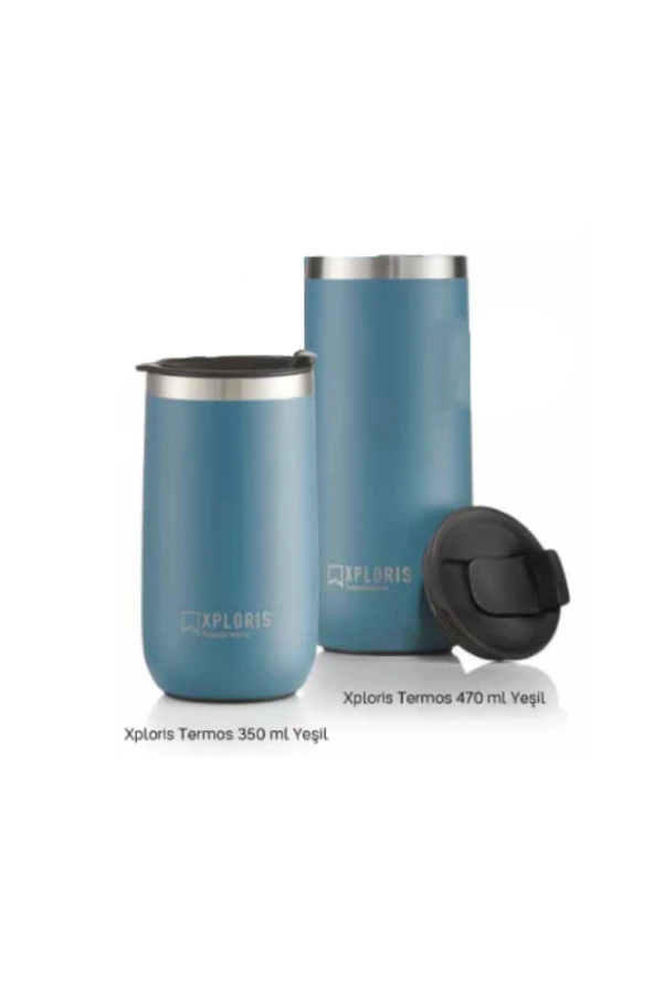 Xplorıs Termos Yeşil 350 ml ve 470 ml 2 li Set Tupperware Termos XPLORIS