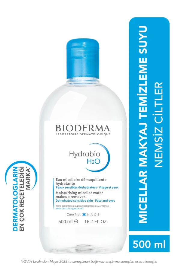 Bioderma Hydrabio H2O Nemlendirici Micellar Makyaj Temizleme Suyu Kuru Ciltler Yüz, Göz Çevresi 500 ml