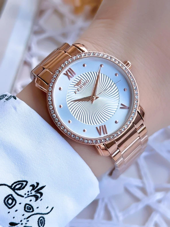 Ferro Rose Gold Renk 3 Atm Suya Dayanıklı Çelik Kordon Özel Tasarım Kadın Kol Saati BFL2126AWT-C ürün görseli