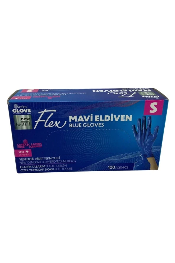 Glove Flex Mavi Eldiven S 100 Adet