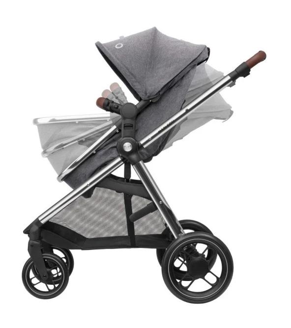 Maxi-Cosi Zelia3 Luxe 2'si Bir Arada Portbebeli Premium Bebek Arabası Twillic Grey - 2