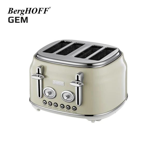 BergHOFF GEM RETRO Krem Rengi Dört Dilim Ekmek Kızartma Makinesi 7950052