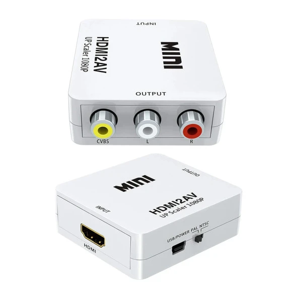 Fully G-5370 Hdmı To Rca Mini Model 1920X1080 Plastik Kasa Çevirici Konvertör - 2