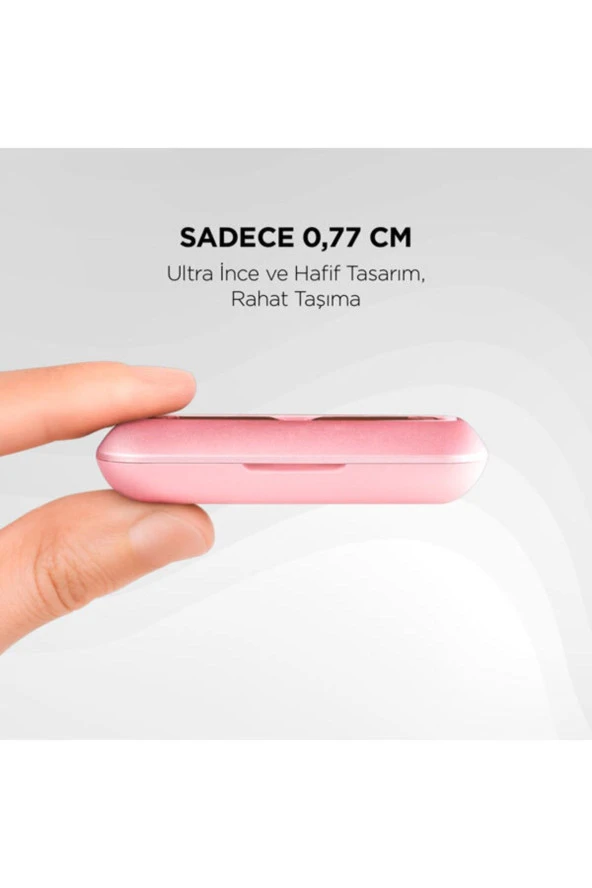 Ttec AirBeat UltraSlim TWS Ultra İnce ve Hafif Şarj Kutulu Bluetooth 5.0 Kablosuz Kulaklık Pembe - Resim 2