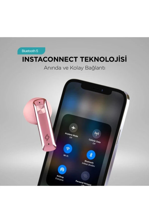 Ttec AirBeat UltraSlim TWS Ultra İnce ve Hafif Şarj Kutulu Bluetooth 5.0 Kablosuz Kulaklık Pembe - Resim 5