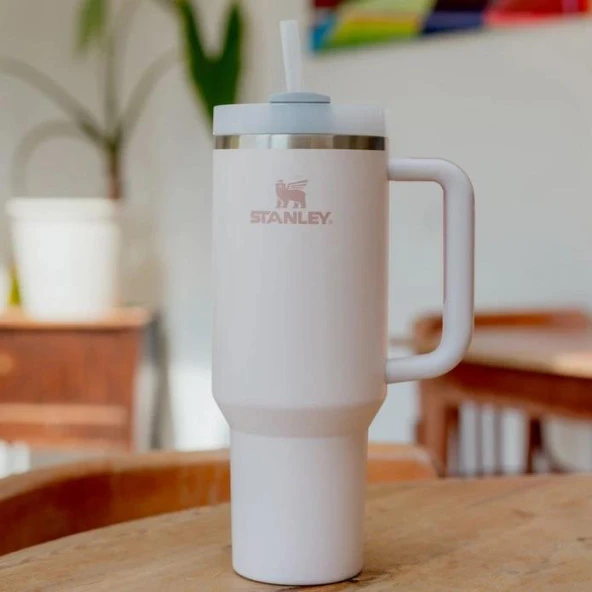 Stanley Quencher Pipetli Termos Bardak 1.18 Lt Pudra - Resim 3