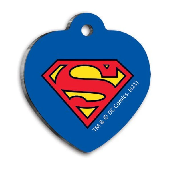 Superman Kalp Şekilli Kedi ve Köpek Künyesi ürün görseli 1