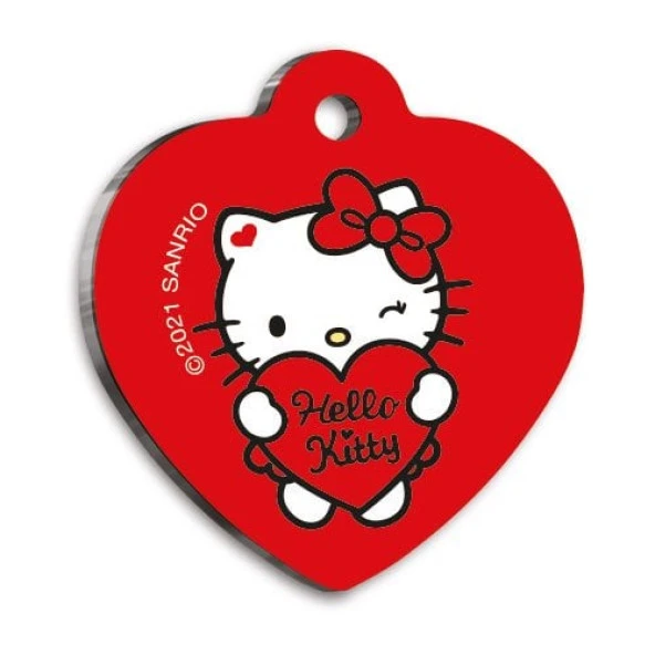 Hello Kitty Kalp Şekilli Kedi ve Köpek Künyesi Medium 3,2 x 3,5 cm - 1