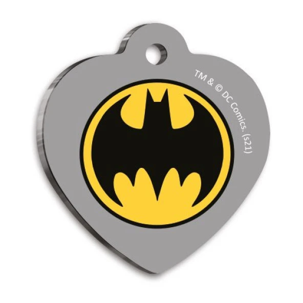 Batman Kalp Şekilli Kedi ve Köpek Künyesi Medium 3,2 x 3,5 cm ürün görseli 1
