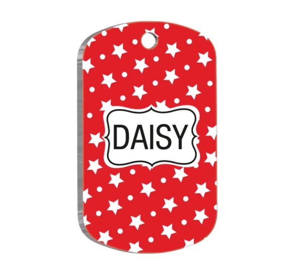 Kırmızı Yıldızlı Kedi Köpek Künyesi ürün görseli 1