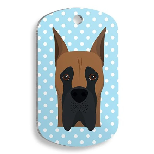 Mavi Puantiyeli Danua Asker Kedi ve Köpek Künyesi Small 2 x 3,5 cm ürün görseli 1