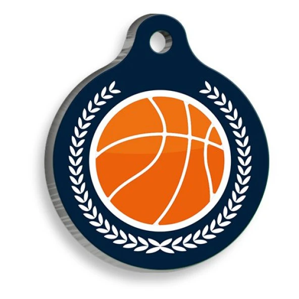 Basketbol Yuvarlak Kedi ve Köpek Künyesi ürün görseli 1