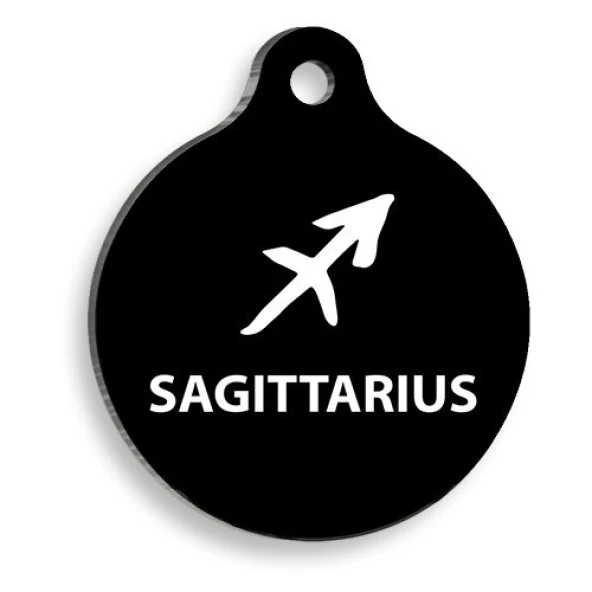 Siyah Renk Yay Burcu Yuvarlak Kedi ve Köpek Künyesi Large 2,9 x 5 cm ürün görseli 1