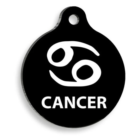 Siyah Renk Yengeç Burcu Yuvarlak Kedi ve Köpek Künyesi Large 2,9 x 5 cm ürün görseli 1