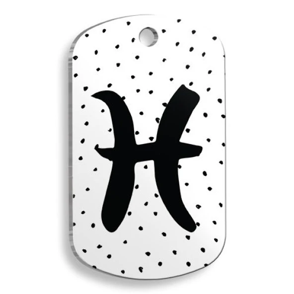 Beyaz Renk Balık Burcu Asker Şekilli Kedi ve Köpek Künyesi Small 2 x 3,5 cm ürün görseli 1