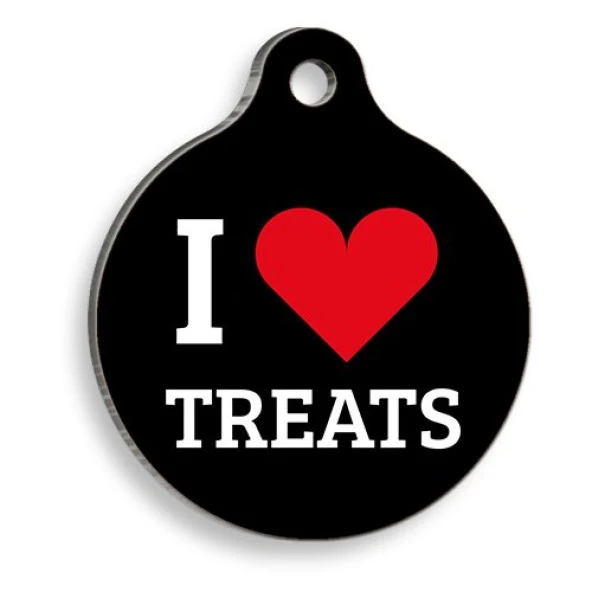 I Love Treats Yuvarlak Kedi ve Köpek Künyesi Small 2,5 cm ürün görseli 1