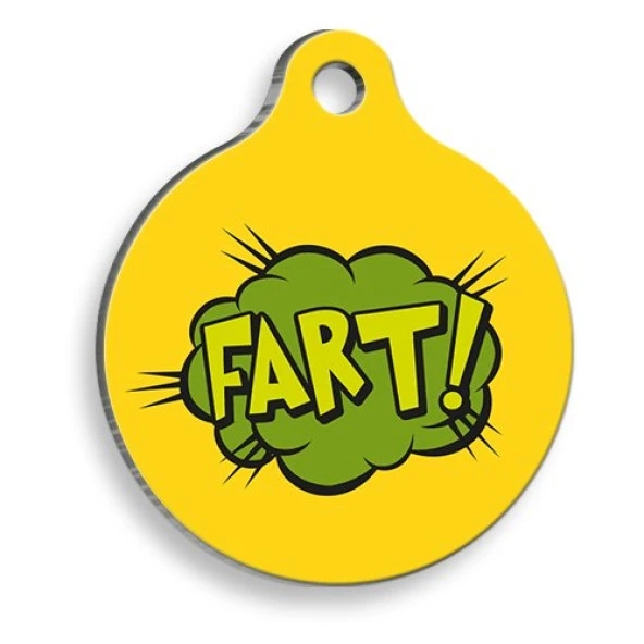 FART! Yuvarlak Şekilli Kedi ve Köpek Künyesi Small 2,1 x 3,1 cm - 1