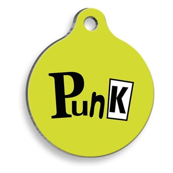 Punk Yuvarlak Kedi ve Köpek Künyesi Medium 2,6 x 3,8 cm ürün görseli 1