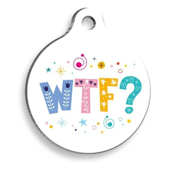 WTF? Yuvarlak Şekilli Kedi ve Köpek Künyesi Small 2,1 x 3,1 cm ürün görseli 1