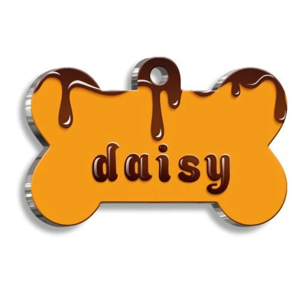 Çikolata Desenli Kedi Köpek Künyesi Small 2,1 x 3,1 cm ürün görseli 1