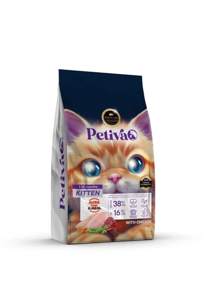 Petiva Yavru Tavuklu Kedi Maması 3 Kg